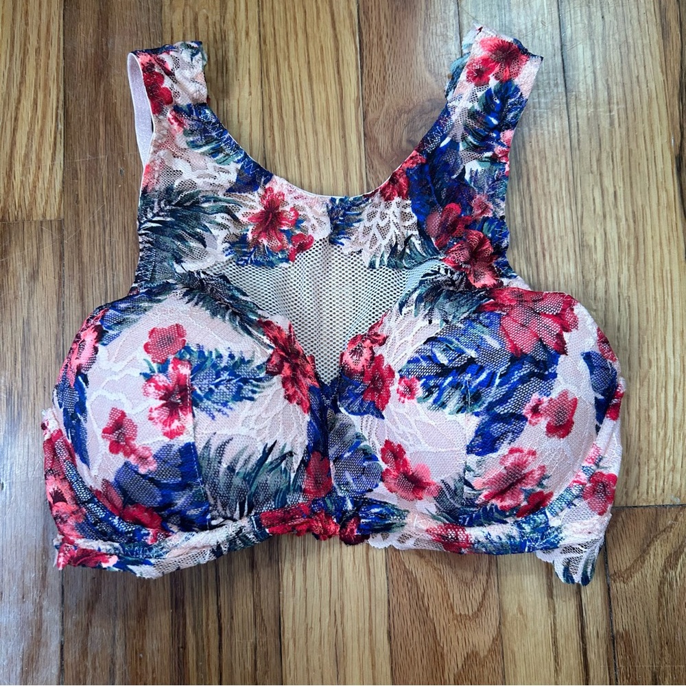 Victoria Secret Pink Lace Bralette Bra Push Up Padded Size Small